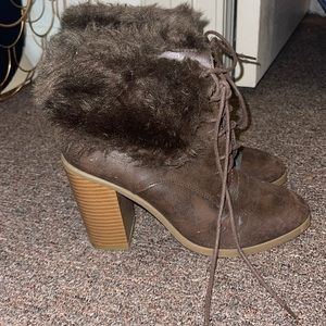 brown boots with heel